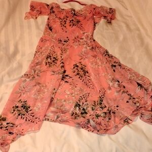 Robbie Bee Woman's Vibrant Ivory/Pink/Yellow Dress, Size: 4, NWT